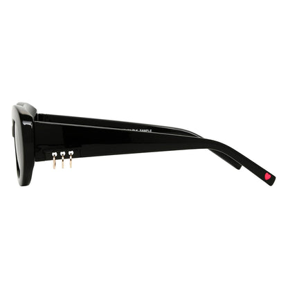 Betsey Johnson Women's Lucky Charm Oval Sunglasses, Black, 36 mm