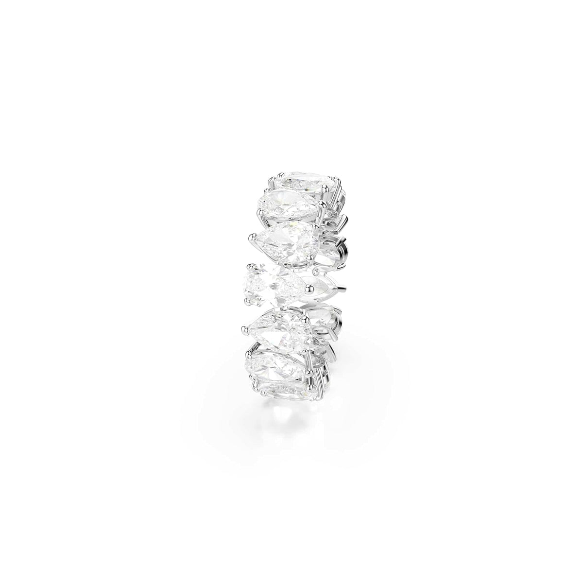 Swarovski Anillo Matrix Vittore, Talla pera, Blanco, Acabado en tono plateado