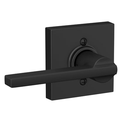 Schlage Latitude Manija para Puerta, Varios Acabados y Funciones - Mate negro - One Sided Non Turning - Collins