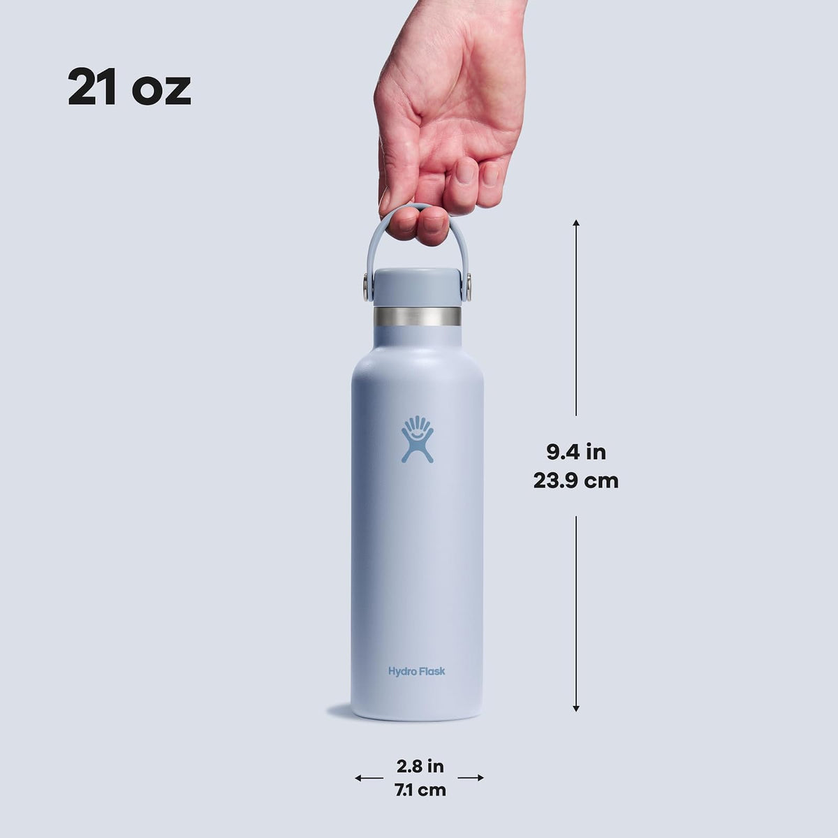 Hydro Flask - Botella de agua de acero inoxidable aislada, no derrama, a prueba de fugas en color azul surf de 20 onzas