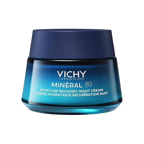 Vichy Minéral 89 Crema de Noche con Melatonina Pura Dermatológica 50ml | Crema Recuperadora Nocturna con Melatonina Pura y Ácido Hialurónico para Regenerar y Rellenar la Piel Mientras Duermes