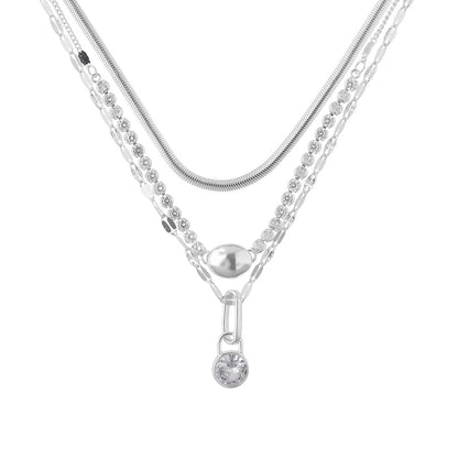 Nine West Collar Circular Plateado | Color plateado, forma circular, cierre tipo familia Molten Crystal, 1 collar