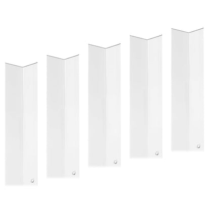 Prime-Line MP9130 - Protector de esquina perforado, 1-1/8 x 48 pulgadas, construcción de vinilo, transparente, cierres incluidos, paquete de 5
