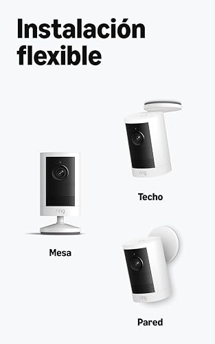 Cámara para exteriores 2K Ring inalámbrica (último modelo): seguridad para tu casa o negocio, video Retinal 4K de gran angular, zoom 6x mejorado, visión nocturna (blanco)