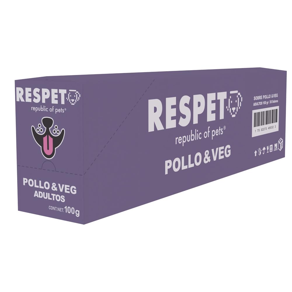 RESPET Alimento Húmedo para Perro Adulto Pollo y Vegetales 30 Sobres 100 g