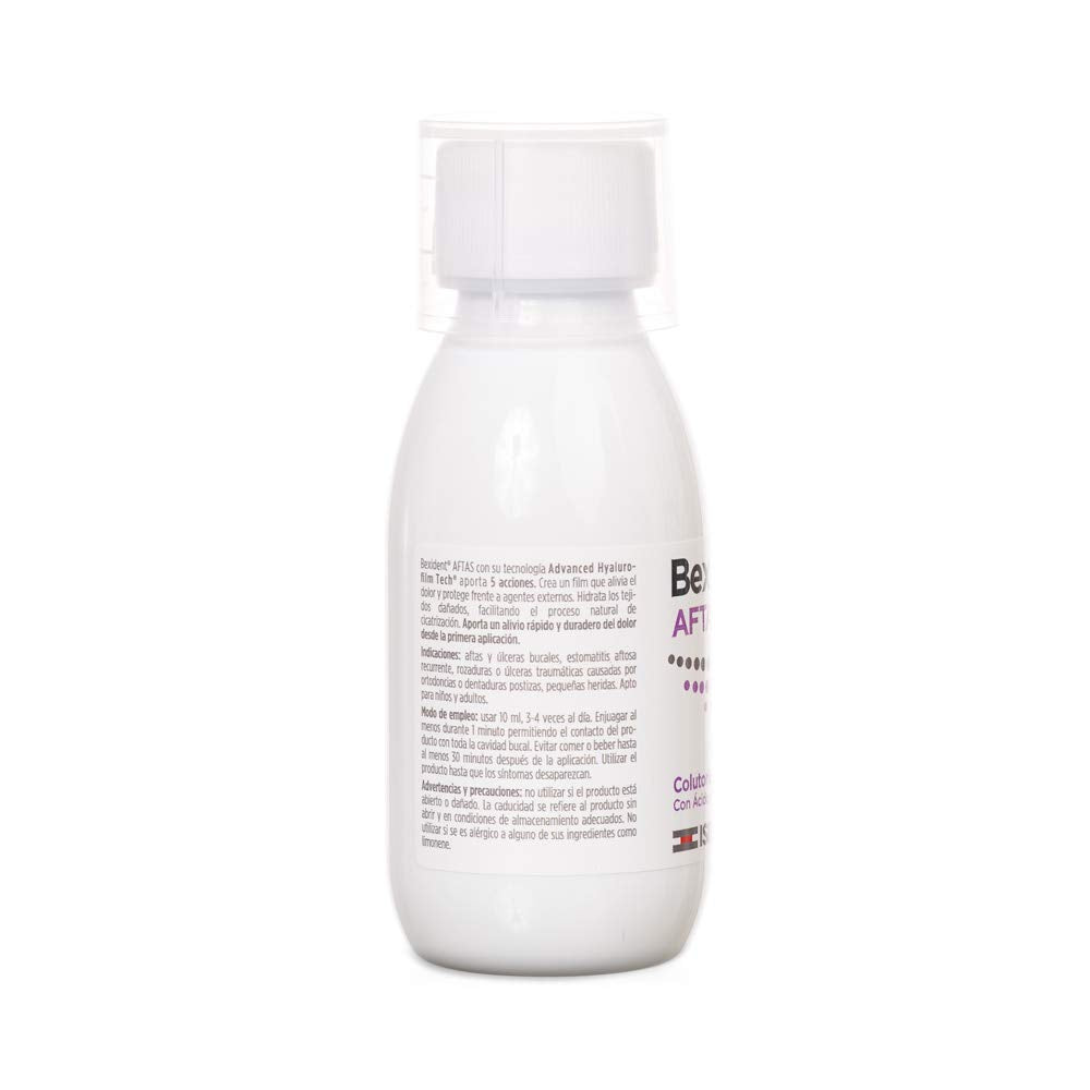 Isdin Isdin Bexident Aftas Colutorio Con Ácido Hialurónico, Alivio Rápido Y Duradero, 120 Ml, color, 120 ml, pack of/paquete de