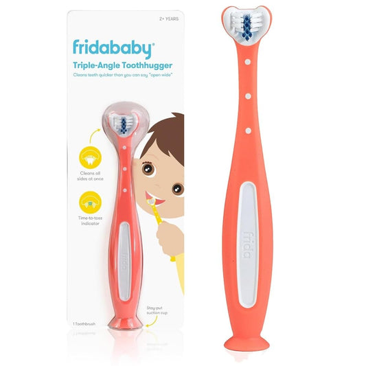Frida Baby| Cepillo de Dientes de Triple Ángulo para Niños de 2 años o más| Color Rosa| 1 pza, 1 unidad, 1