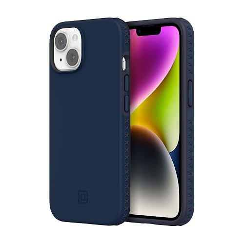 Incipio Grip Funda Compatible con iPhone 14/13, Protección Caídas 4.2m, Bisel Elevado, Protección Antimicrobiana - Azul Marino