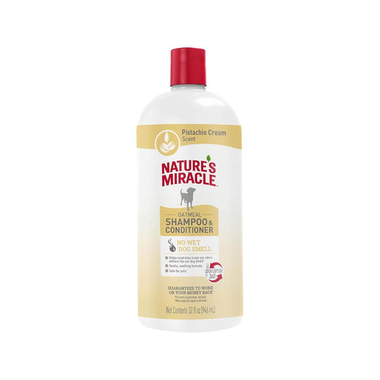 Nature's Miracle Natureâ€™s Miracle Oatmeal Shampoo & Conditioner for Dogs, 32 Oz, Pistachio Cream Scent