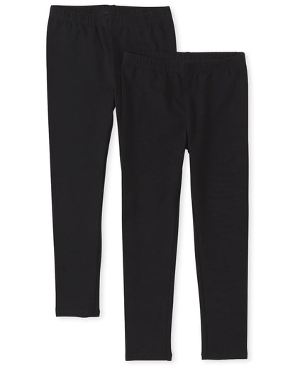 The Children's Place Leggings Capri para Niña, Paquete Múltiple - Black - 2XG