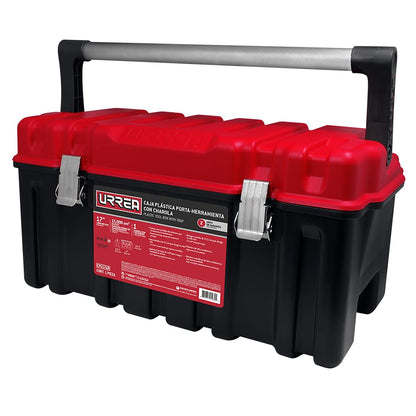 Urrea Caja Portaherramientas Plástica con Charola - Con charola - 26" x 10" x 10" - Tapa roja