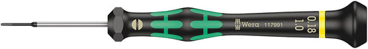 Wera 05117991001 Kraftform Micro 2035 Destornillador de precisión ranurado, cabeza de 1 mm, longitud de hoja de 40 mm