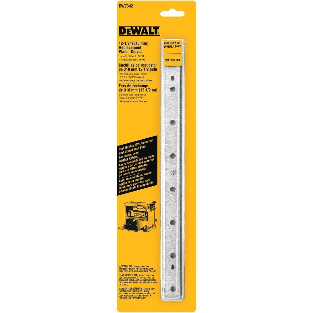DEWALT Cuchilla de 12-1/2 Pulgadas para Cepillo Canteador (3 piezas) DW7342