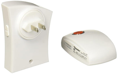 SANELEC, Timbre Inalámbrico con Clavija, Botón Transmisor a Prueba de Agua, Control de Volumen, Modelo 2635