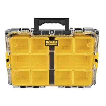 DEWALT Organizador ToughSystem 2.0 10 compartimentos DWST08040 | Organizador modular de tamaño completo para accesorios, herramientas y suministros en obra.