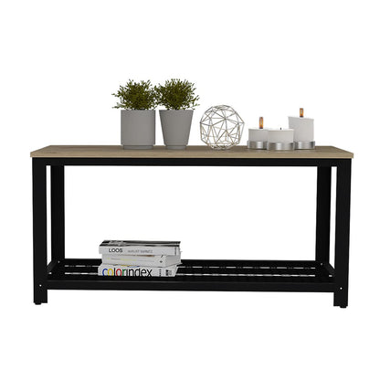 Deco Home KLIK Mesa de Centro ferrato armable, Color Duna, Dimensiones 95 Largo X 49 Ancho X 46 Alto cm, Estilo contemporáneo, con Rejilla Inferior y Estructura metálica