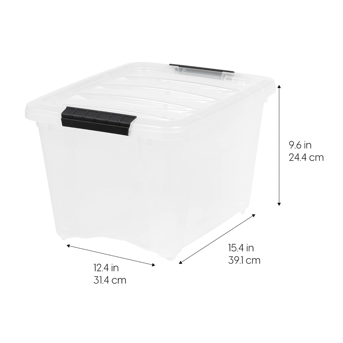 IRIS USA 6 Contenedores de 19 Qt con Tapa, Perla | Oculta el contenido para una apariencia limpia. Ideal para ropa de cama, decoración y clóset. Diseño anidable.
