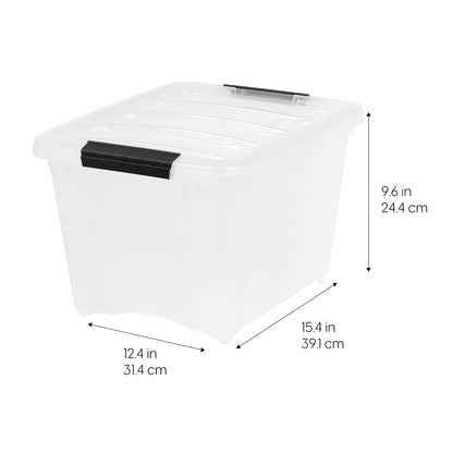 IRIS USA 6 Contenedores de 19 Qt con Tapa, Perla | Oculta el contenido para una apariencia limpia. Ideal para ropa de cama, decoración y clóset. Diseño anidable.