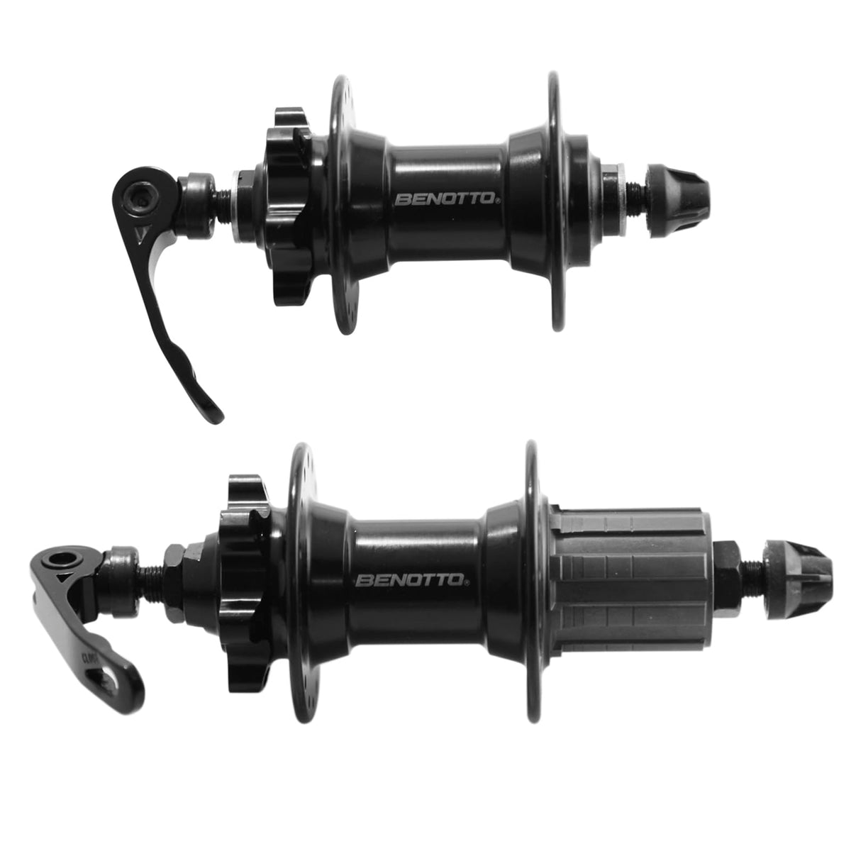 Maza BENOTTO 32x32B Cassette Alumnio con Bloqueos con Balero Sellado Compatible Disco Rotor Negro GL-B21 (2 Piezas)