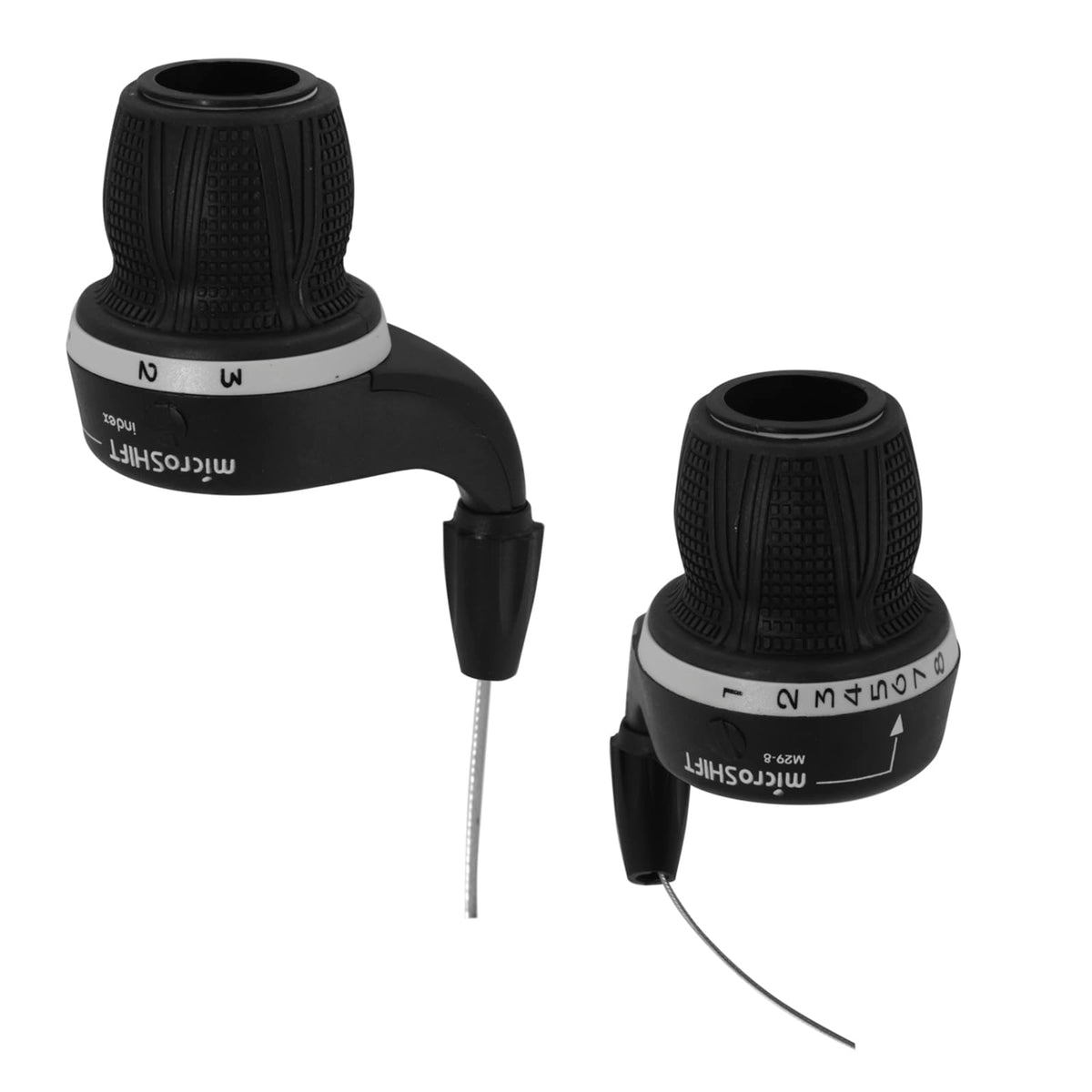 MICROSHIFT Puños de Mando MTB ‍ MS25-8 | 3x8 Velocidades | Sistema Index | Caja Incluida
