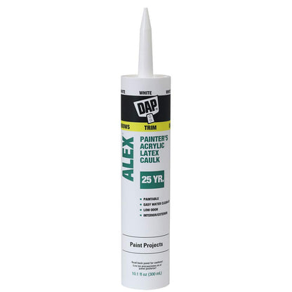DAP Alex Painter's Calafaté de látex acrílico, blanco, 10 onzas, paquete de 30 (7079818670)