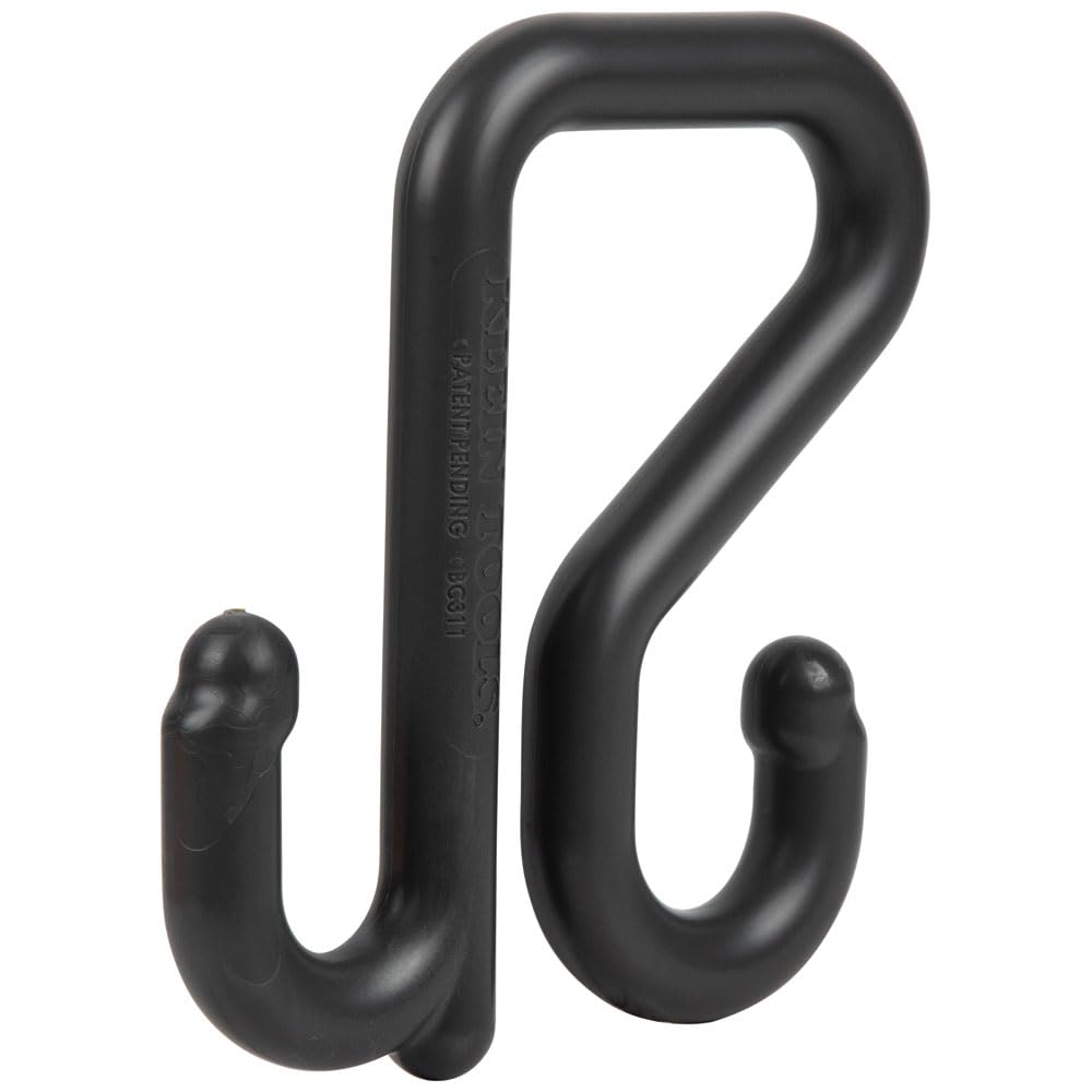 Klein Tools BC311 Lineman S-Hook, fabricado en Estados Unidos, para cubos de utilidad con borde de cubeta de 2 pulgadas, se conecta a todos los módulos de gancho en S del centro de trabajo de cubeta