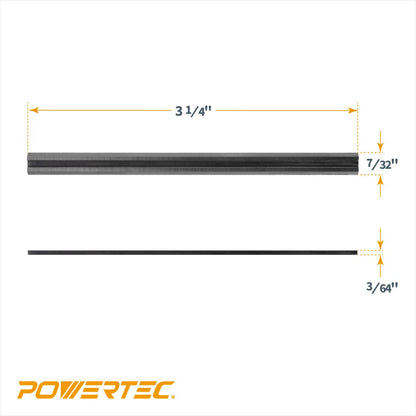POWERTEC - Cuchillas cepilladoras HSS de 3-1/4 pulgadas, 2 unidades para WEN 6530, DeWalt DCP580B, PORTER-CABLE PC70THP, RYOBI P611, BOSCH PK2632K, Makita XPK01Z, Craftsman, Skil Hand Planer,