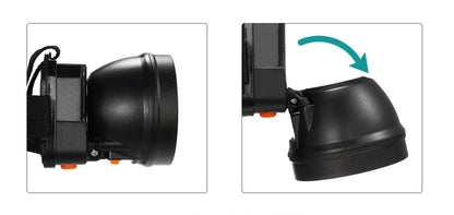 Cámara de Faros, Cámara de Manos Libres 1080P HD, Cámara Ajustable Montada Recargable con Linterna para Camping, Senderismo, Pesca, Camping-Negro
