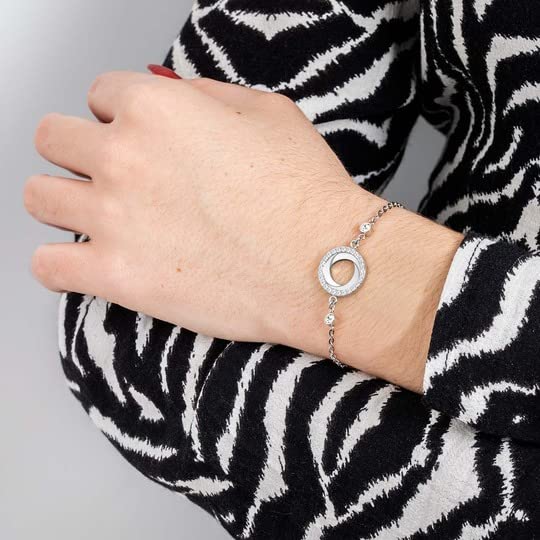 LOTUS STYLE Pulsera bliss style para dama en tono plateado
