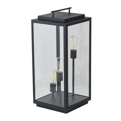 Tecnolite Lámpara de Pilar/Piso Tipo Farol Exterior, Potencia Máx. 180 W, 3 Bases E27, IP44, No incluye focos