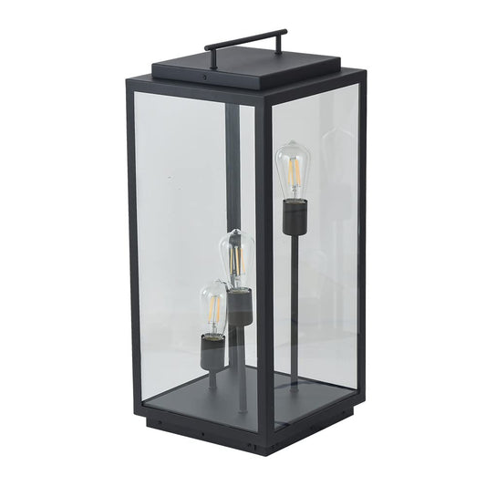 Tecnolite Lámpara de Pilar/Piso Tipo Farol Exterior, Potencia Máx. 180 W, 3 Bases E27, IP44, No incluye focos