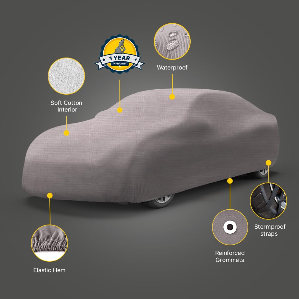 Seal Skin Covers Funda para Sedán PEVA Multicapa 100% Impermeable, Protección UV, Nieve, Lluvia (211"-224")