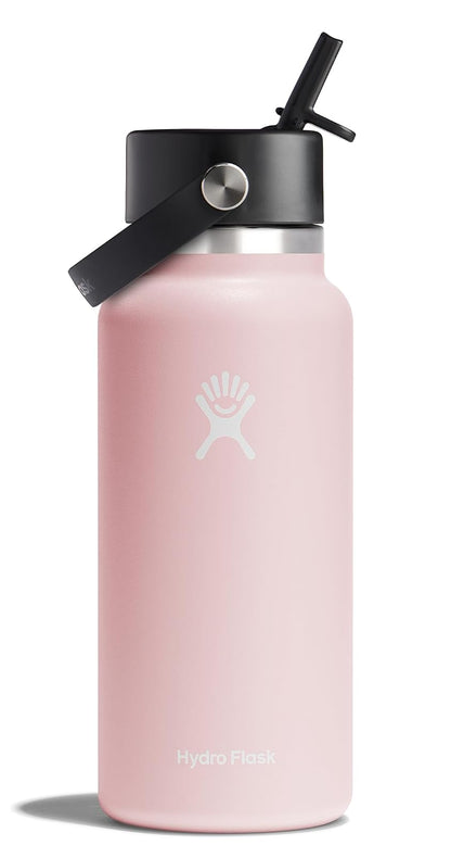 Hydro Flask Botella con Tapa de Popote Flexible, Acero Inoxidable Aislado - Trillium - 32 onzas