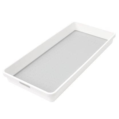 Madesmart - Papelera organizadora con patas antideslizantes (39,4 x 16,8 x 5,3 cm), color blanco con gris