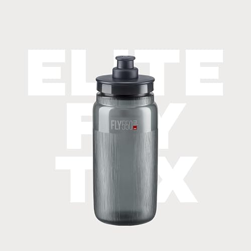 Elite Fly Botella de 550 ml (Transparente, Texturizada) – Botella Deportiva Ultraligera con válvula de Empuje