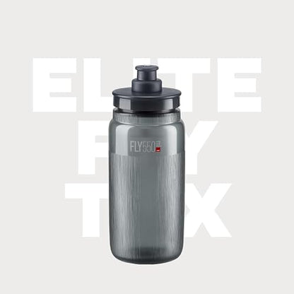 Elite Fly Botella de 550 ml (Transparente, Texturizada) – Botella Deportiva Ultraligera con válvula de Empuje