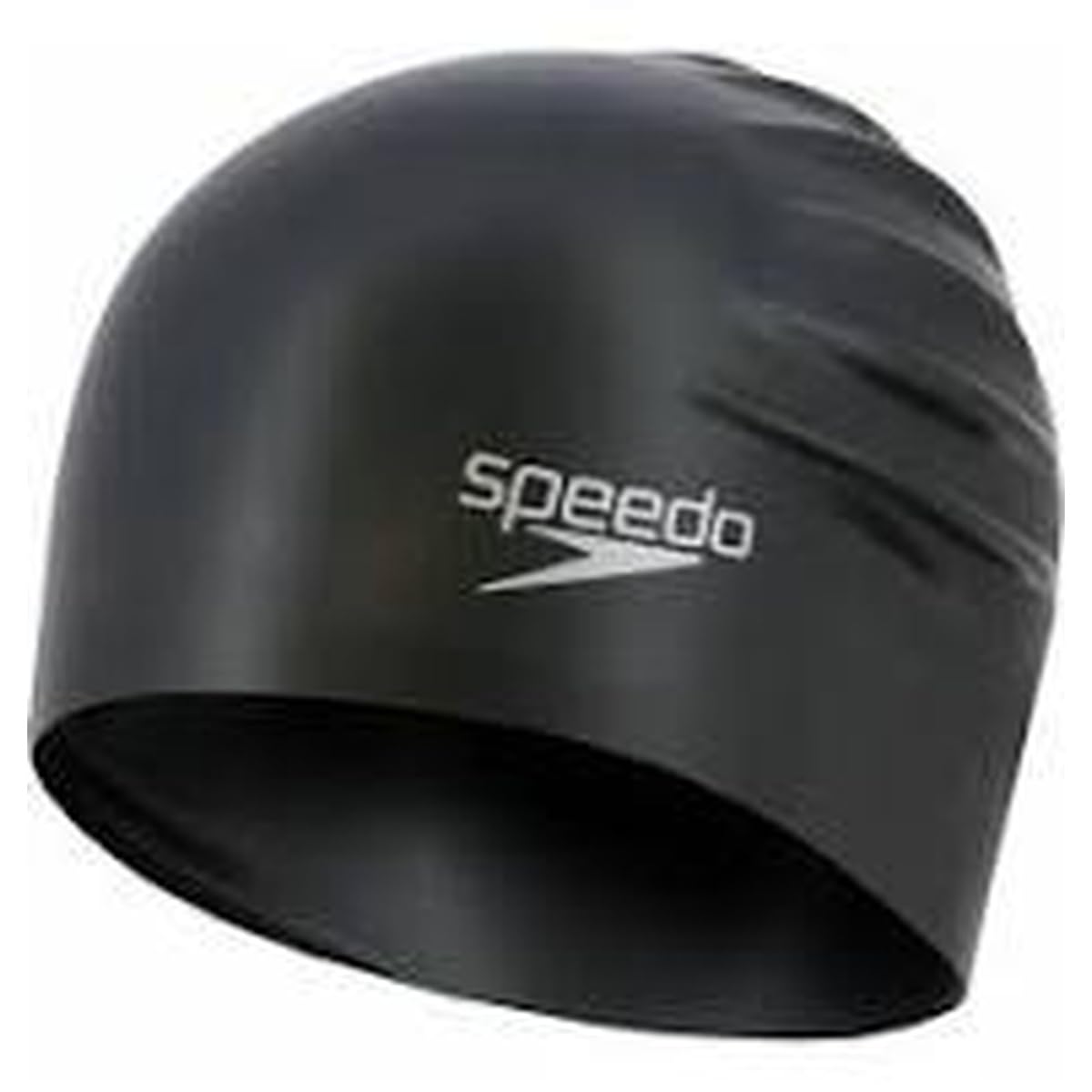 Speedo Unisex Adult Long Hair Solid Silicone Swim Cap - Black, One Siz