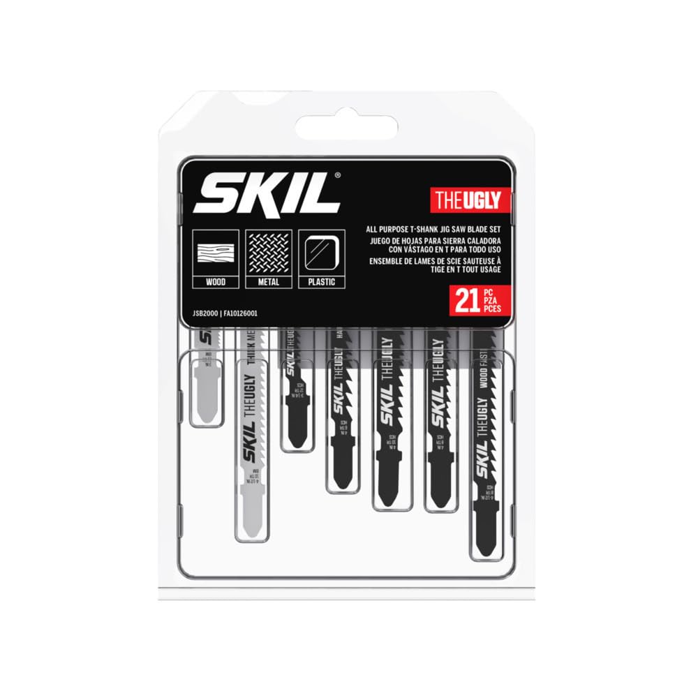 SKIL - Juego de 21 hojas de sierra multiusos con vástago en T para sierras SKIL JS314901/JS313101/JS820302/JS820202/JS5833A-10 - JSB2000