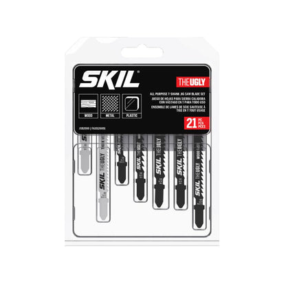 SKIL - Juego de 21 hojas de sierra multiusos con vástago en T para sierras SKIL JS314901/JS313101/JS820302/JS820202/JS5833A-10 - JSB2000