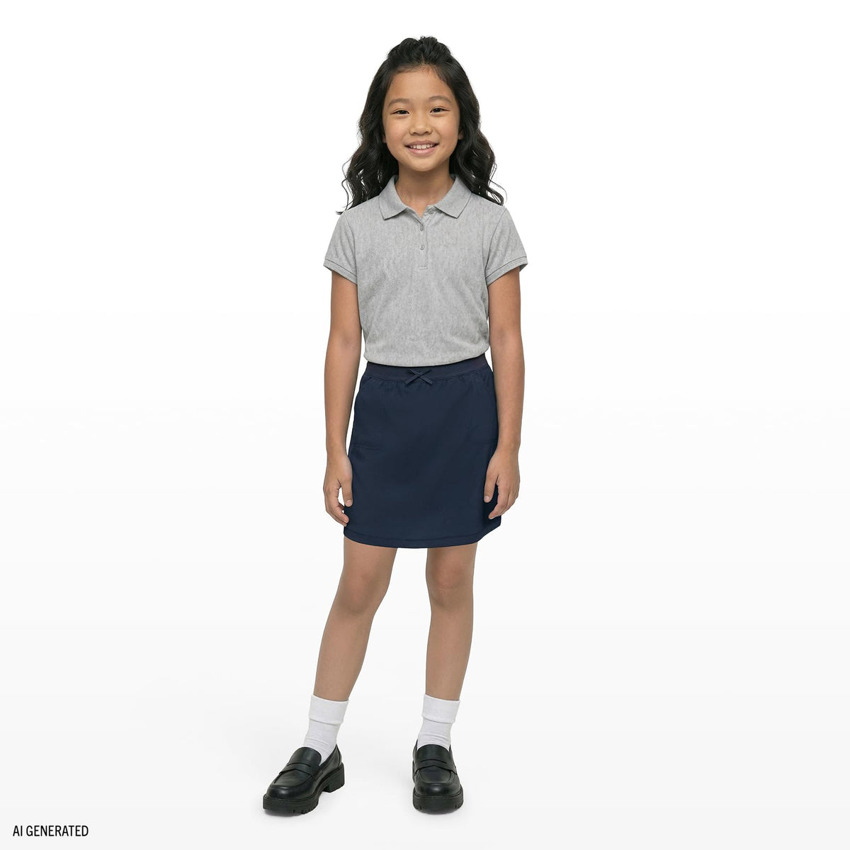 Izod School Uniform Pull-on Scooter Skirt with Undershorts, Knit Waistband & Functional Pockets, Wrinkle & Fade Resistant Falda Scooter Niñas