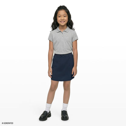 Izod School Uniform Pull-on Scooter Skirt with Undershorts, Knit Waistband & Functional Pockets, Wrinkle & Fade Resistant Falda Scooter Niñas