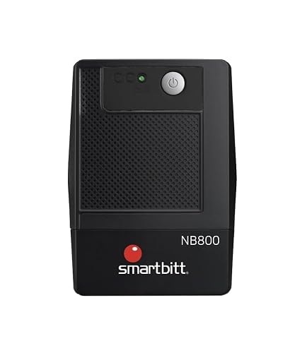 Smartbitt - No-Break Interactivo, Regulador y Supresor de Picos - UPS Ideal para apagones y Cortes de energía - Batería de Respaldo - Negro (800 Va, Hogar y Oficina)