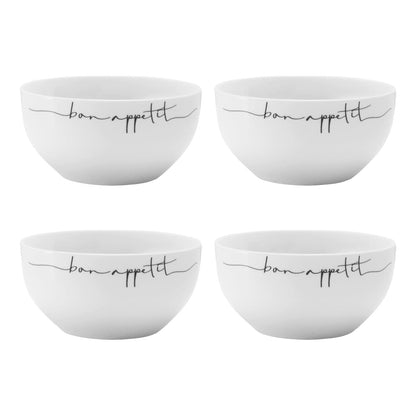 Le Bonne Table by Crown Baccara - Juego de 4 Platos Hondos, Bowls o Cuencos de Porcelana