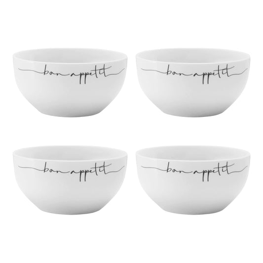 Le Bonne Table by Crown Baccara - Juego de 4 Platos Hondos, Bowls o Cuencos de Porcelana