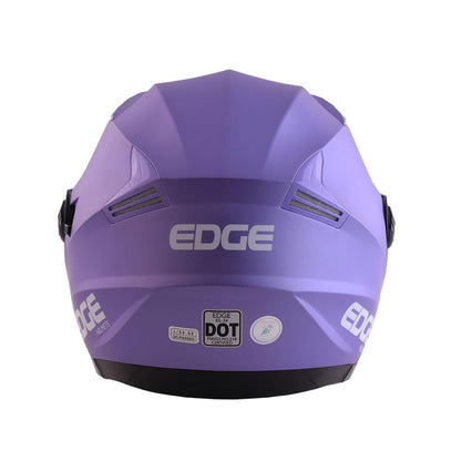 Casco Jaguar Semi Integral Doble Visor Solido Lila Mate L