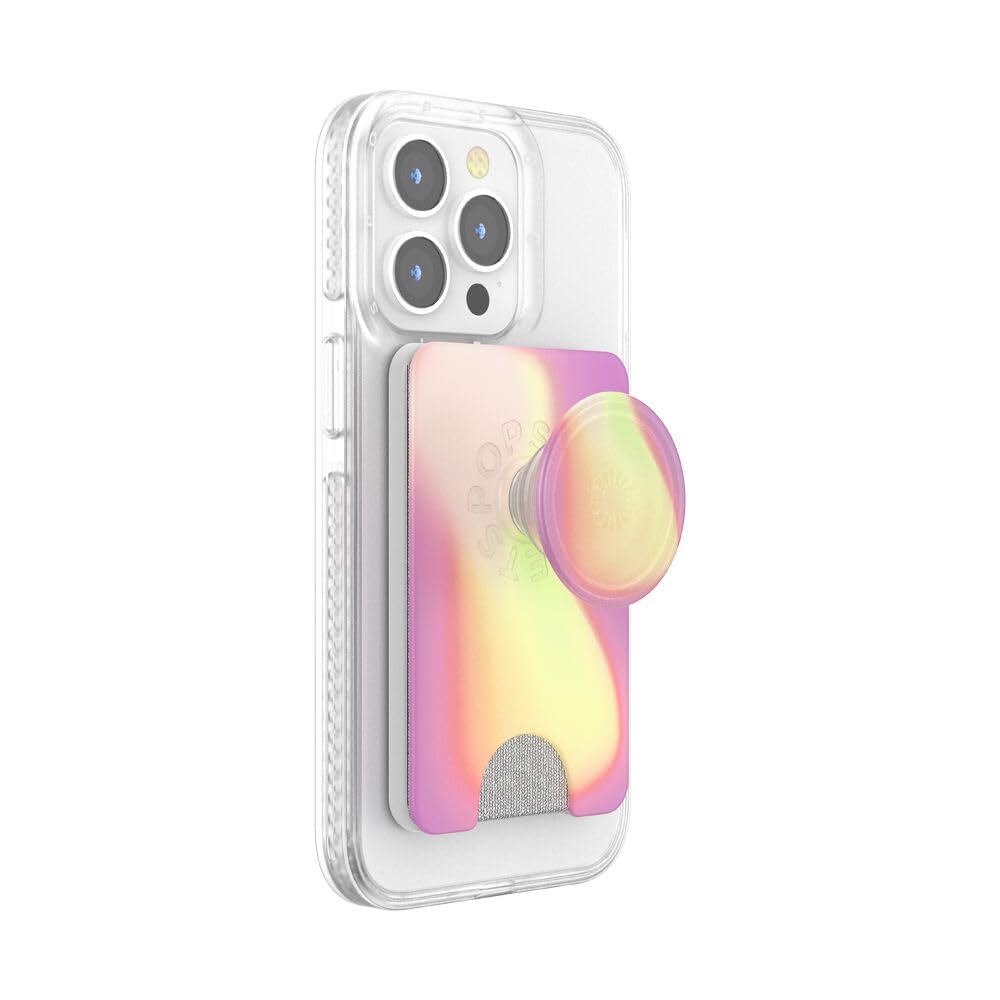 PopSockets - portafolios para teléfono con agarre expandible y anillo adaptador para MagSafe, soporte para tarjetas de teléfono, compatible con carga inalámbrica, portafolios compatible con MagSafe