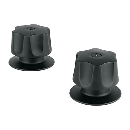Foset MR-100M, Juego de 2 manerales hexagonales metálicos para regadera color negro