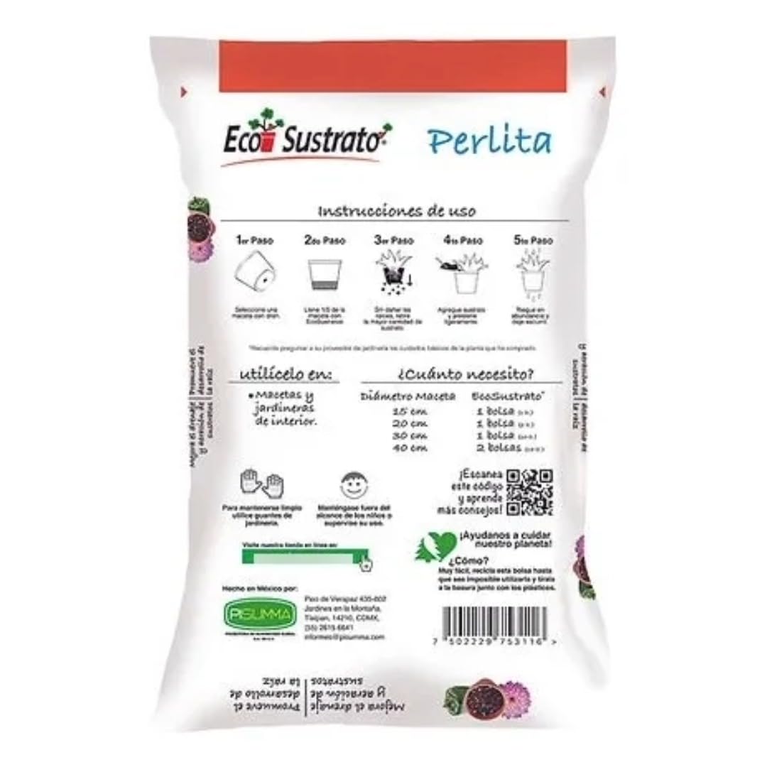 Pisumma | Agrolita 10 L | Piedra Ligera y Porosa para Hidroponía, Jardinería y Cultivo | Mejora Drenaje, Aireación y Retención de Humedad