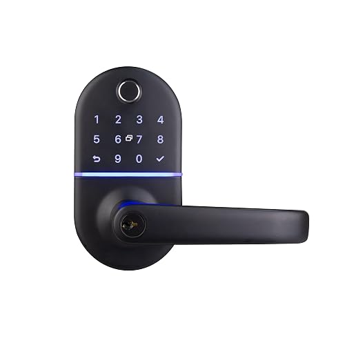 Yale Cerradura Inteligente Compact con Manija Biométrica Con Hub WiFi – Huella Dactilar, Código, Tarjeta, Llave y App – Color Negro – Compatible Puertas Madera y Metal