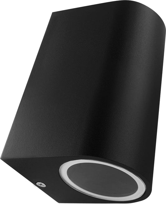 Luminaria de Pared Exterior Doble Cilindro, ADE-004, GU10, Aluminio + Vidrio, IP44, Decorativa, Luz Bidireccional para Fachadas y Muros, Artlite
